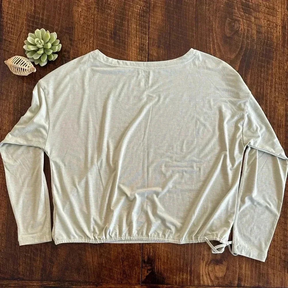 Apana | Nimbus Long Sleeve Top with Side Tie Waist, Light Green - Picture 2 of 8